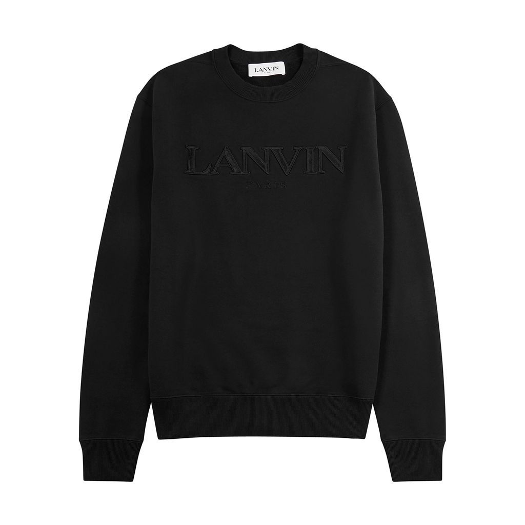 Logo-embroidered Cotton Sweatshirt - Black - S