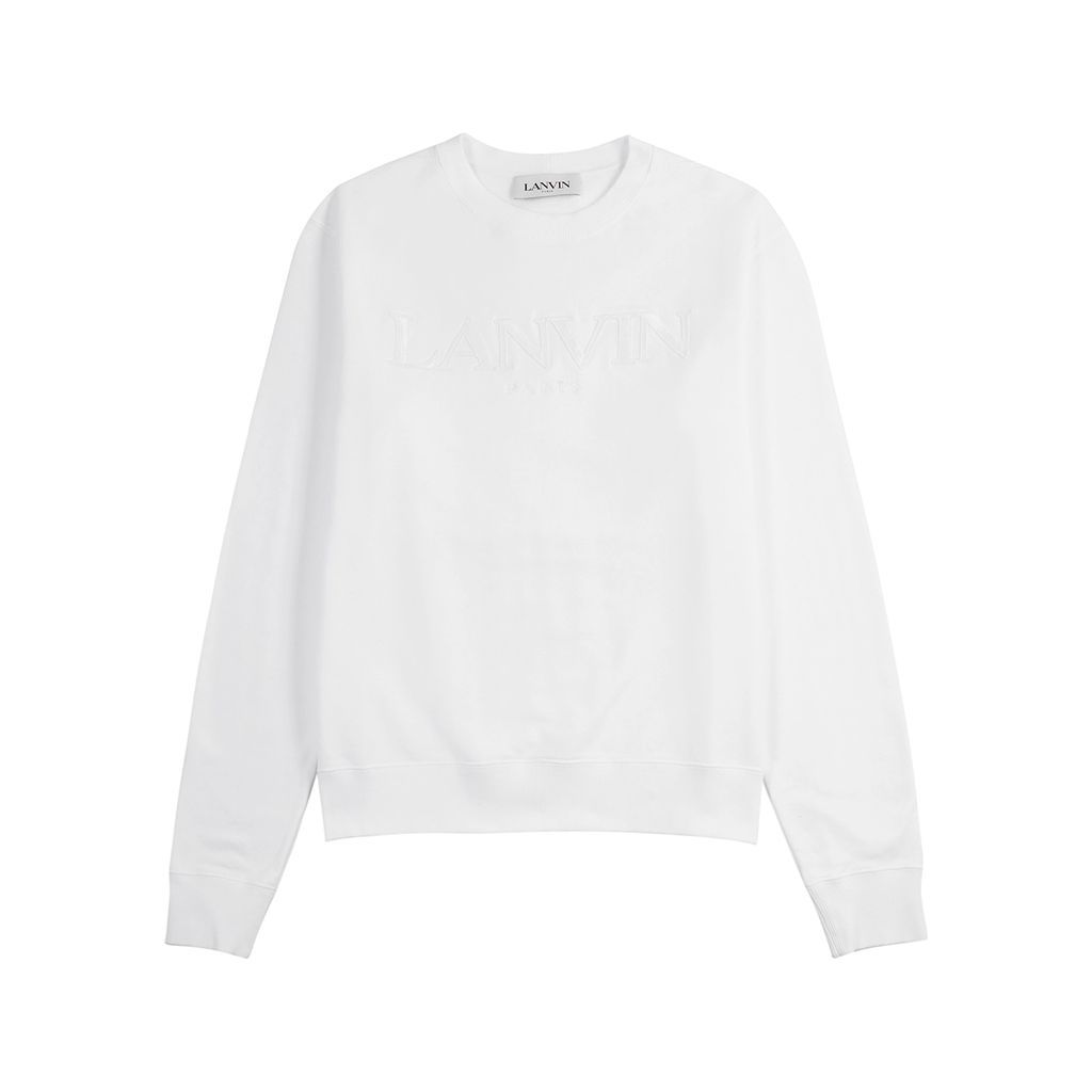 Logo-embroidered Cotton Sweatshirt - White - XL