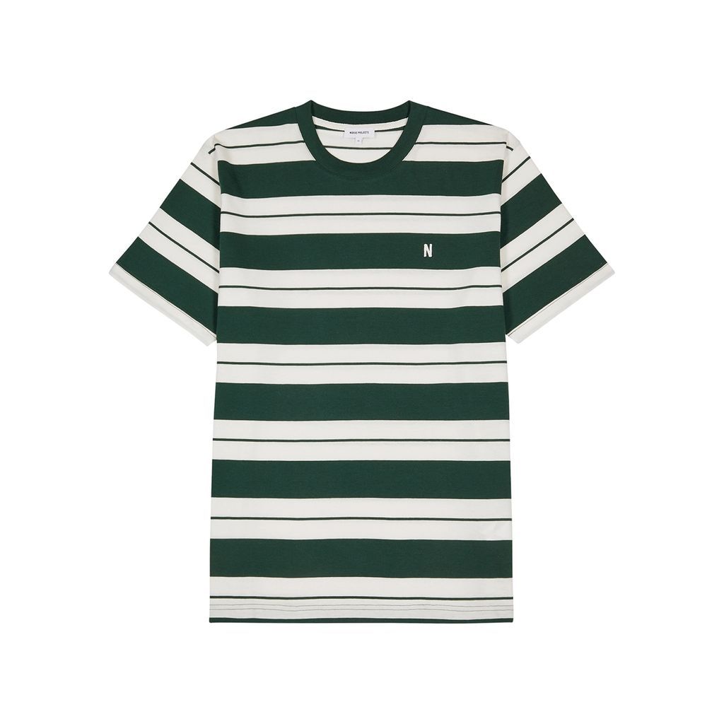 Johannes Varsity Striped Cotton T-shirt - Green - S