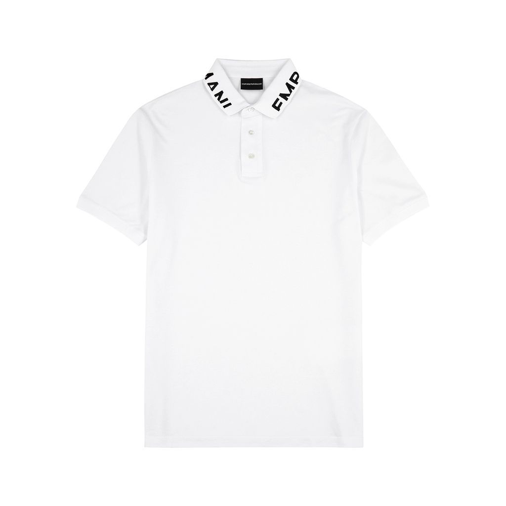 Logo-embroidered Piqué Cotton Polo Shirt - White - S