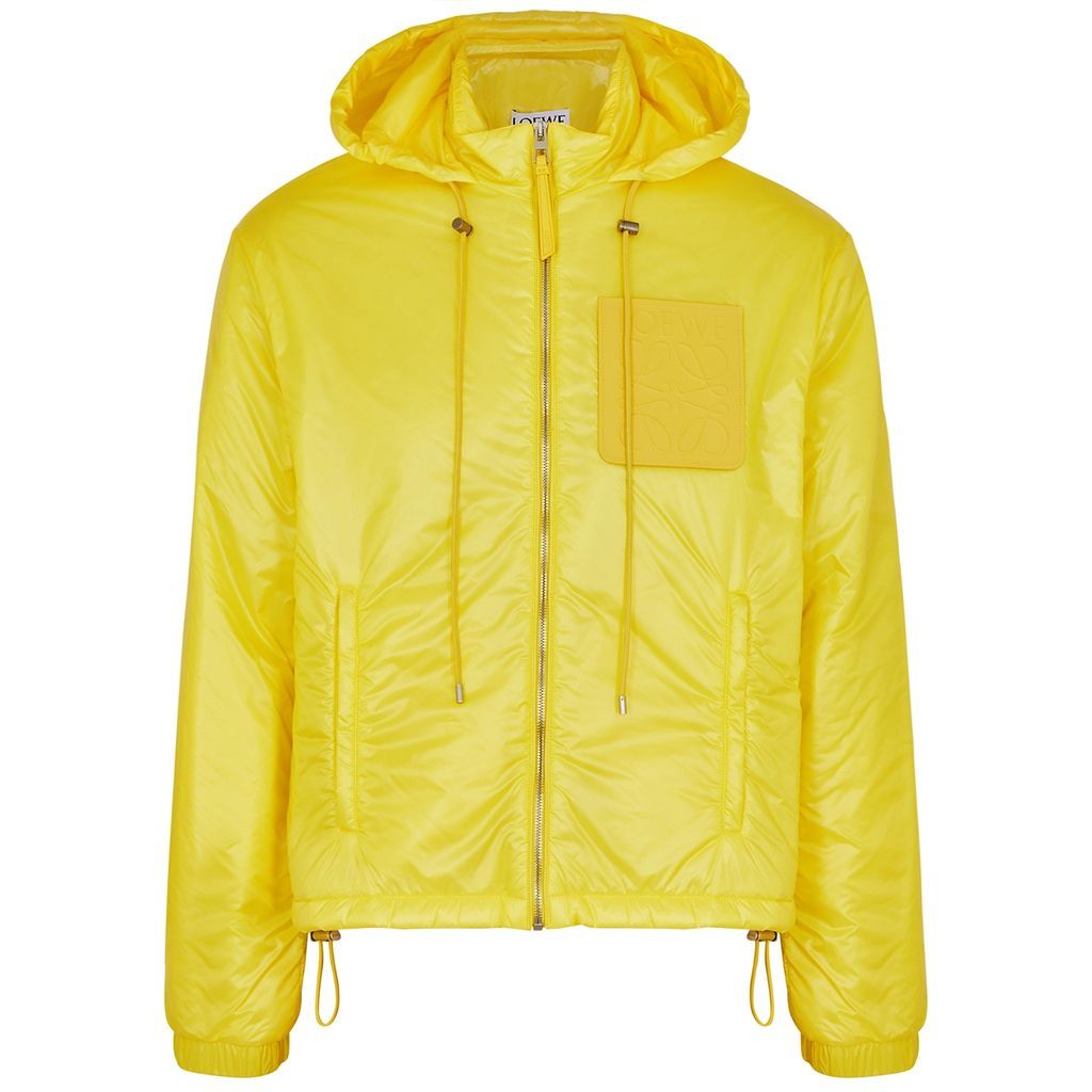 Logo Hooded Padded Shell Jacket - Yellow - 46