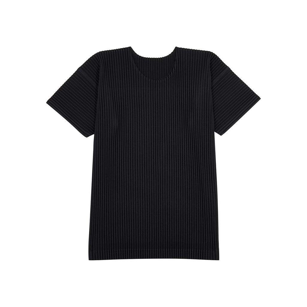 Pleated T-shirt - Black - 4