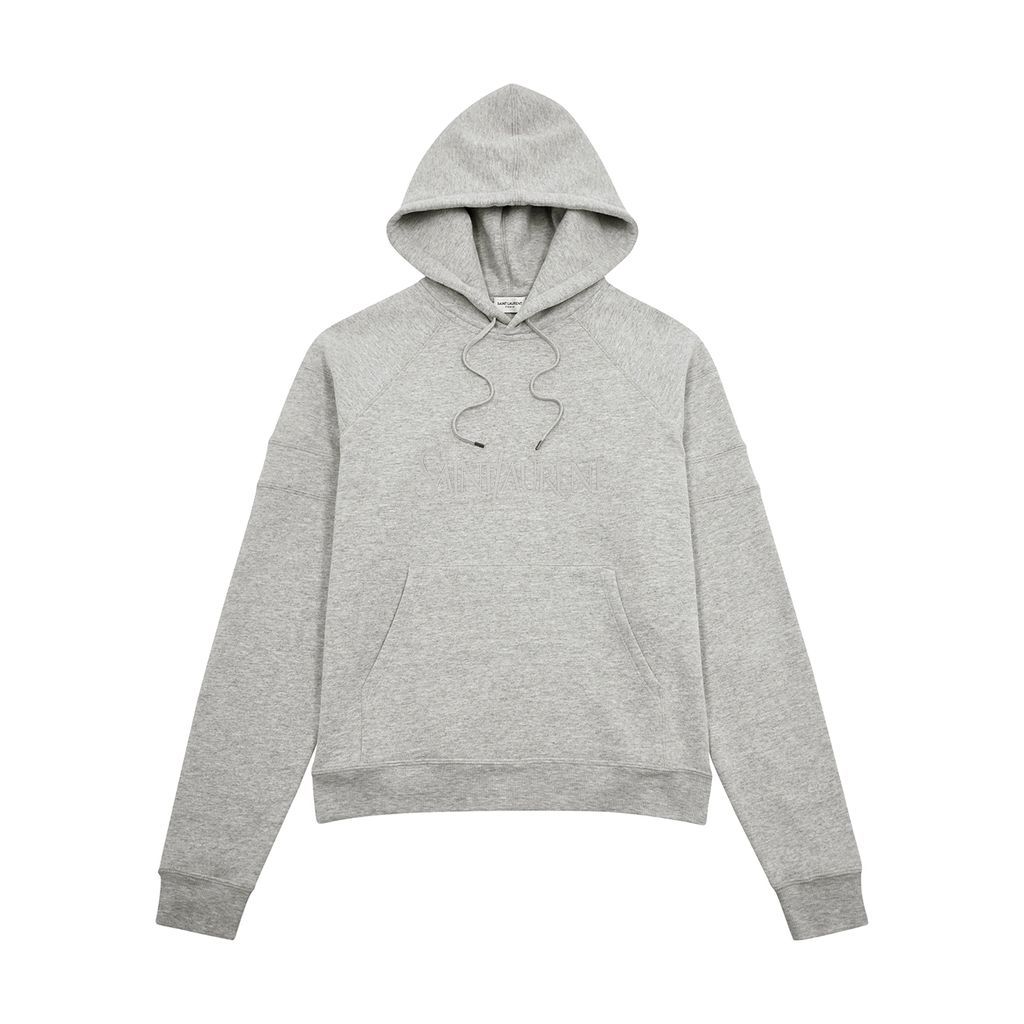 Logo Hooded Cotton-blend Sweatshirt - Grey - M