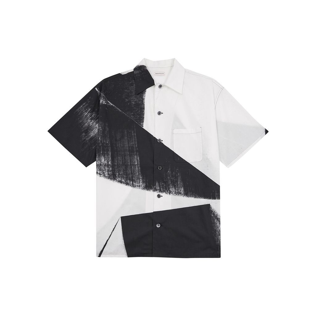 Printed Cotton Shirt - Black - 15