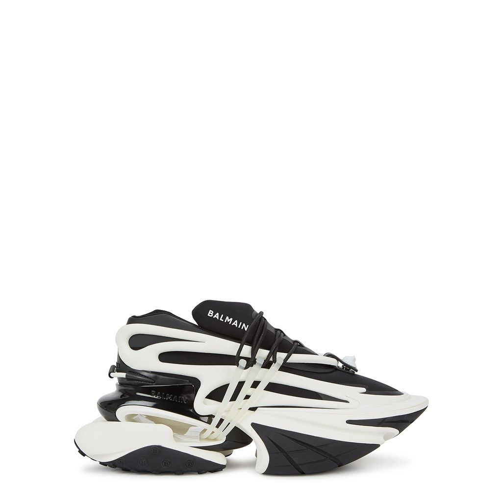 Safa Monochrome Panelled Sneakers - Black And White - 9