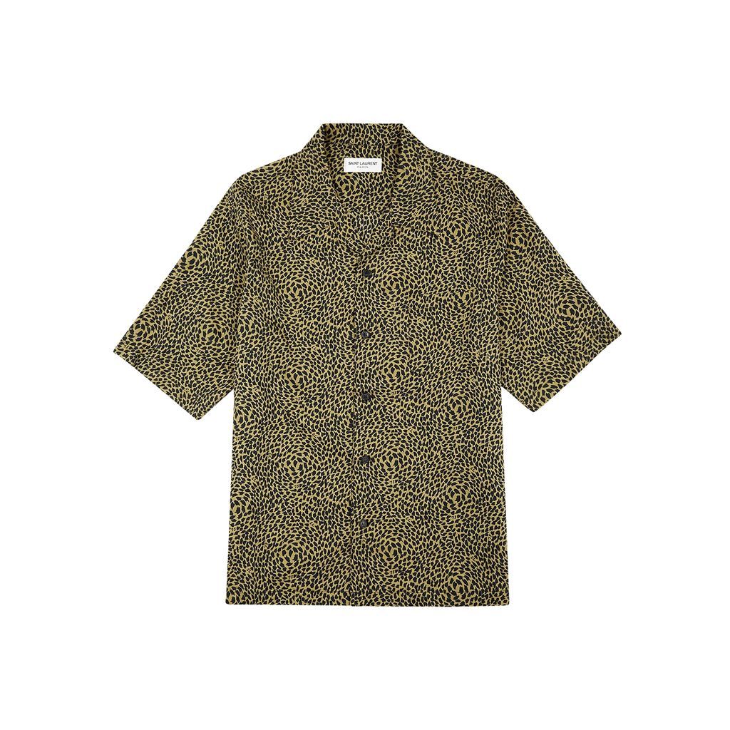 Leopard-print Jersey Shirt - Brown - XL