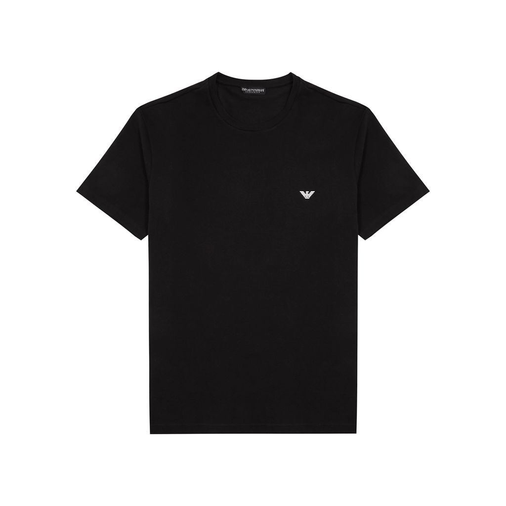 Logo-print Stretch-cotton T-shirt - Set Of Two - Black - M