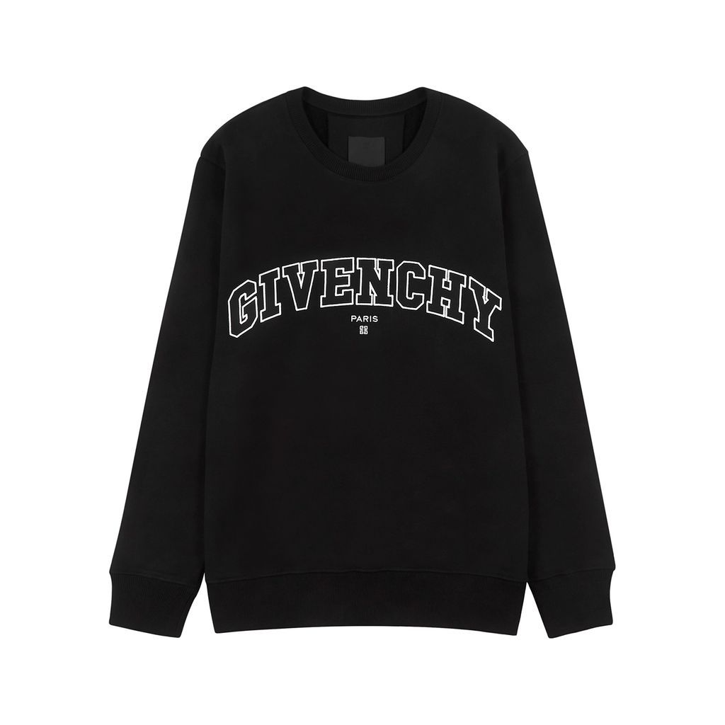College Black Logo-embroidered Cotton Sweatshirt - XL