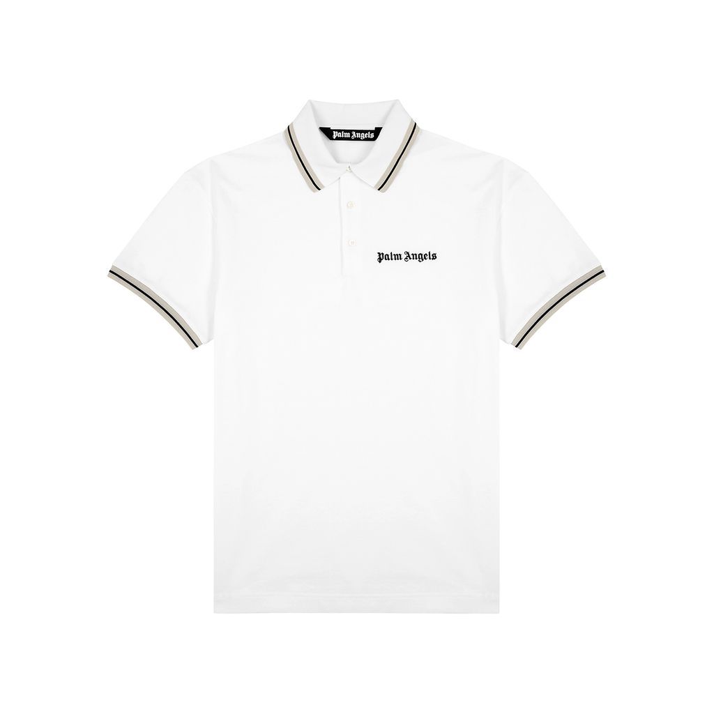 Logo-embroidered Piqué Cotton Polo Shirt - White And Black - L