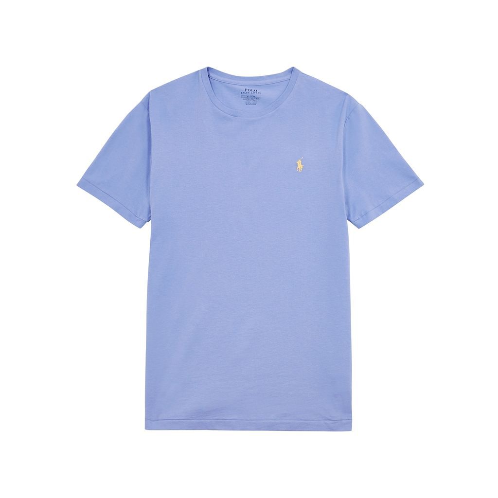 Logo-embroidered Cotton T-shirt - Blue - S