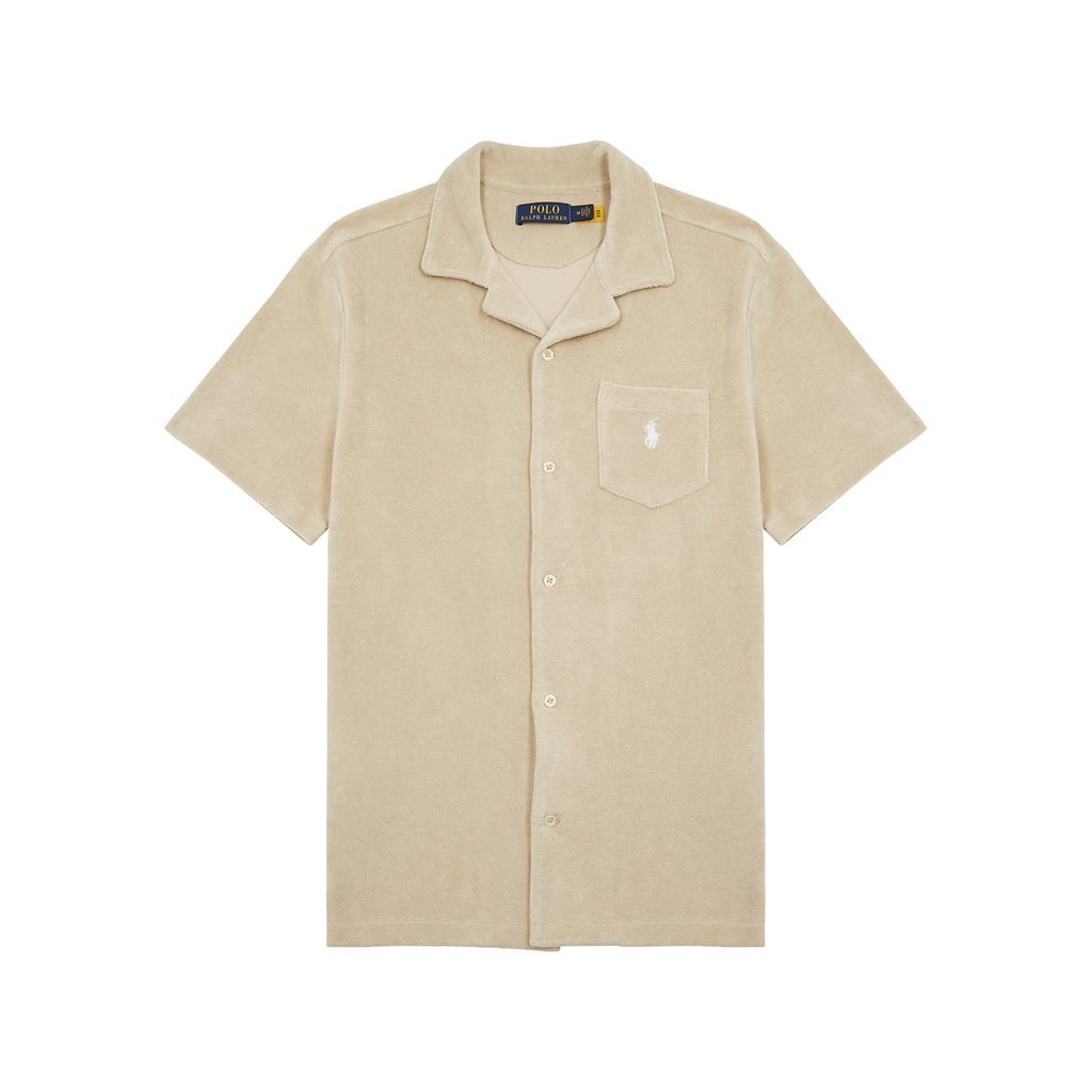 Logo-embroidered Terry Shirt - Beige - M