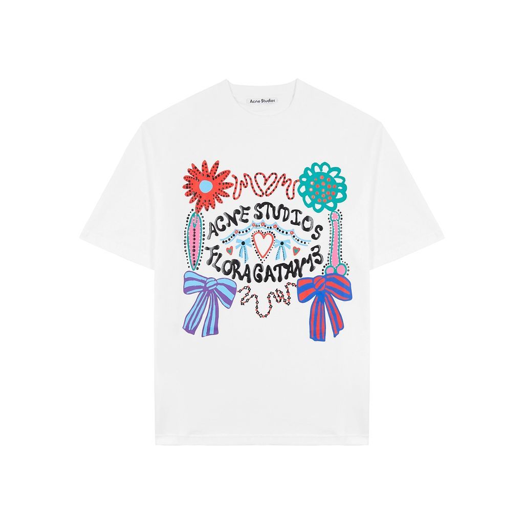 Enriko Printed Cotton T-shirt - White - XS/S