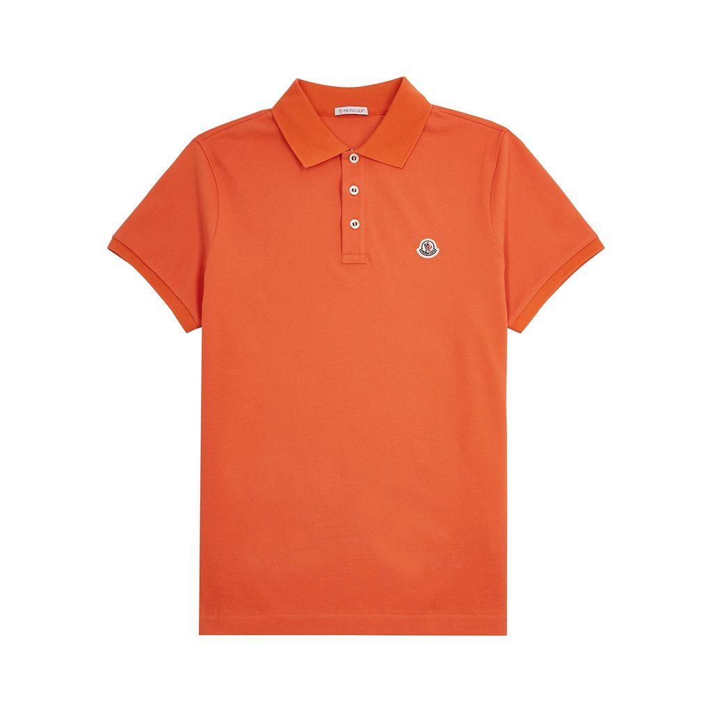 Logo Piqué Cotton Polo Shirt - Orange - Xxl