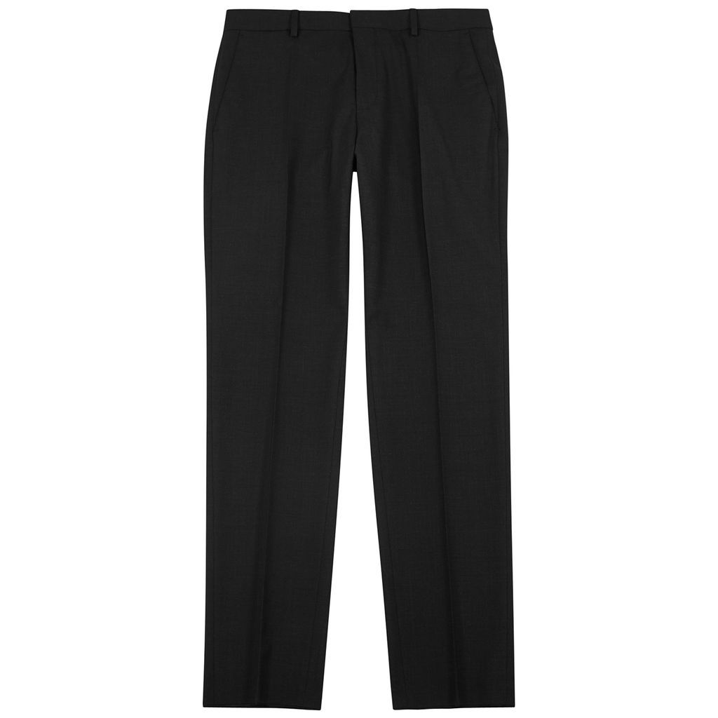 Charcoal Slim-leg Stretch-wool Trousers - Grey - 52