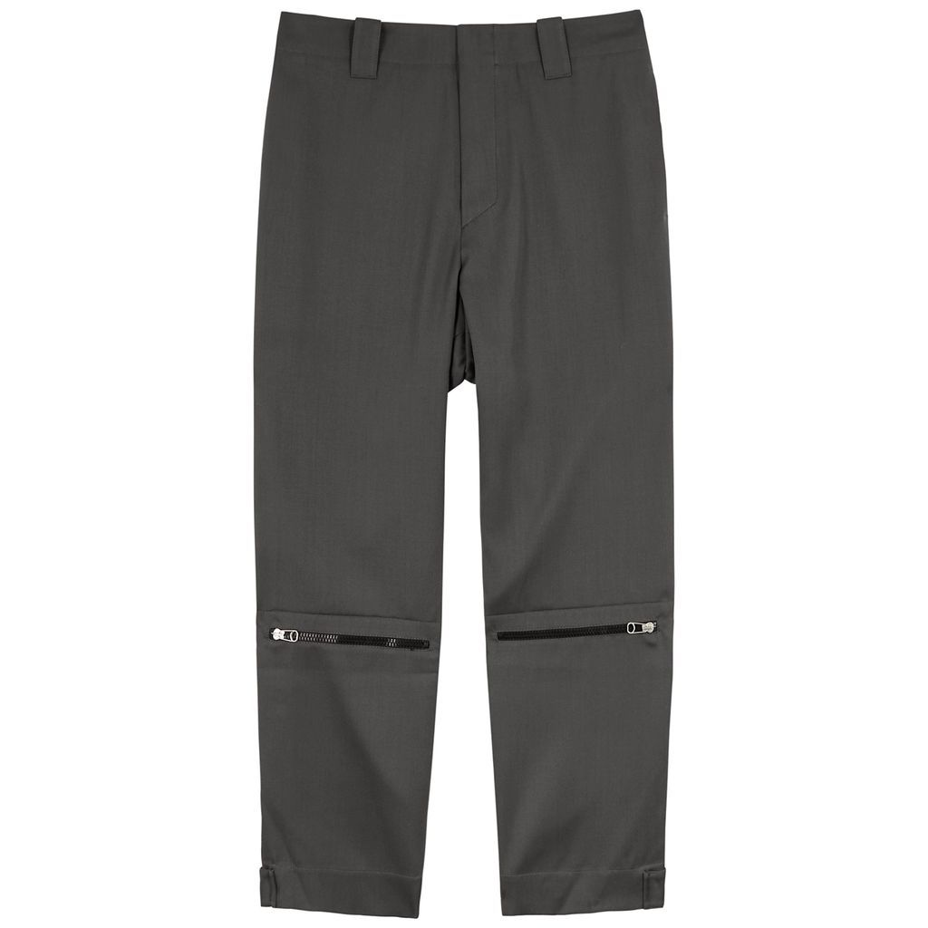 Bridwell Straight-leg Wool Trousers - Dark Grey - 32