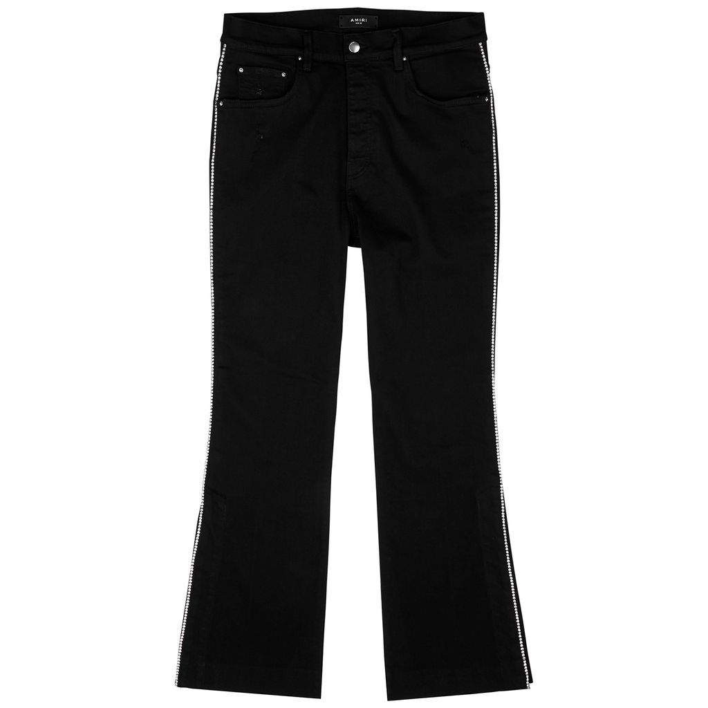 Stack Crystal-trimmed Flared-leg Jeans - Black - W32