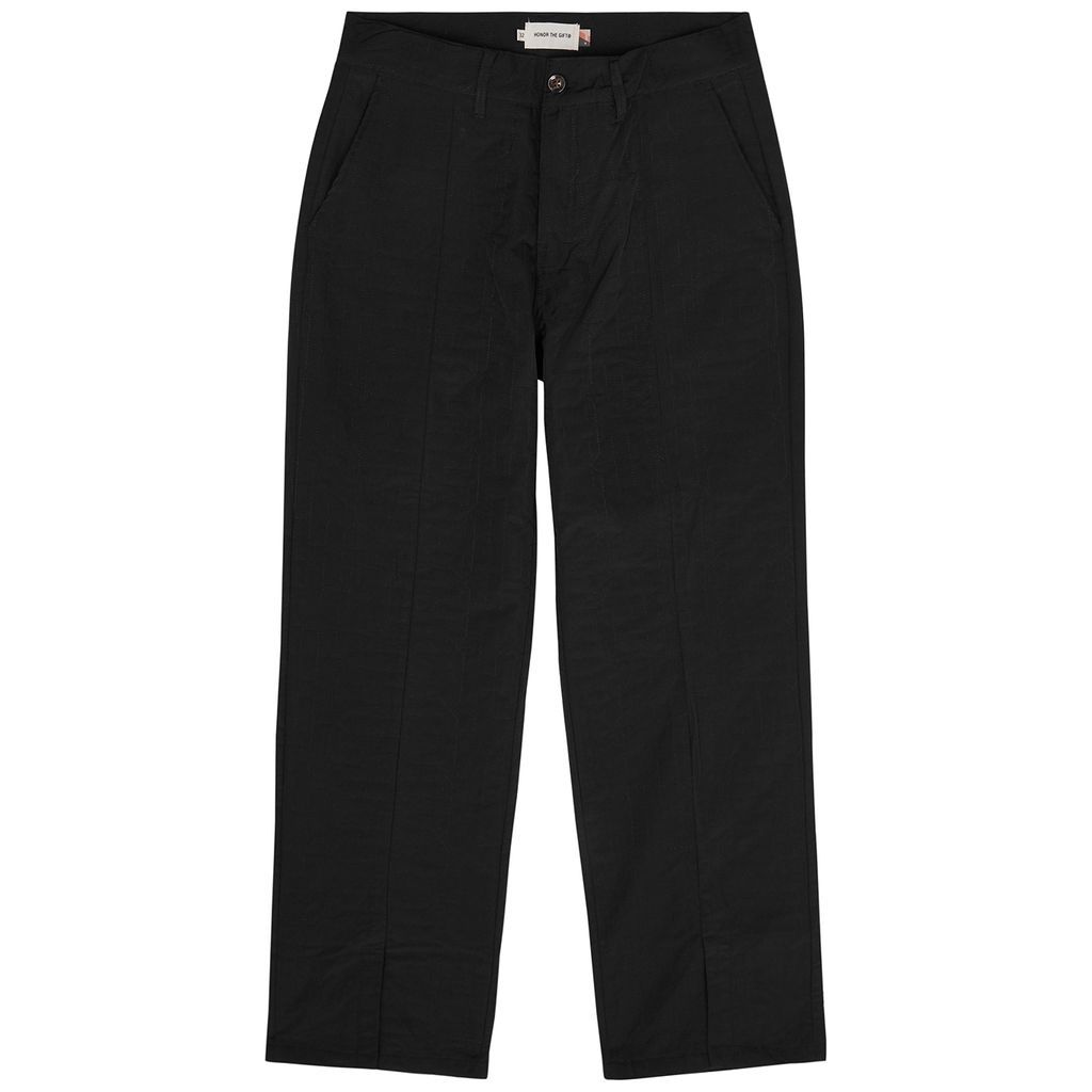 H Quilted Matte Shell Trousers - Black - W30