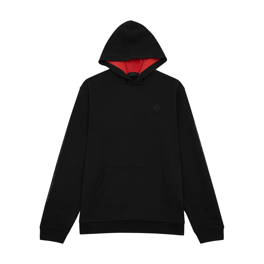 Logo Hooded Cotton Sweatshirt - Black - S