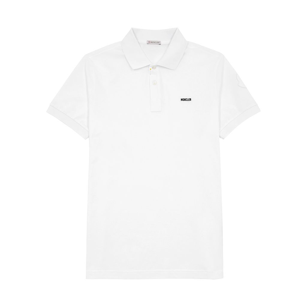 Logo-embroidered Stretch-cotton Polo Shirt - White - XL