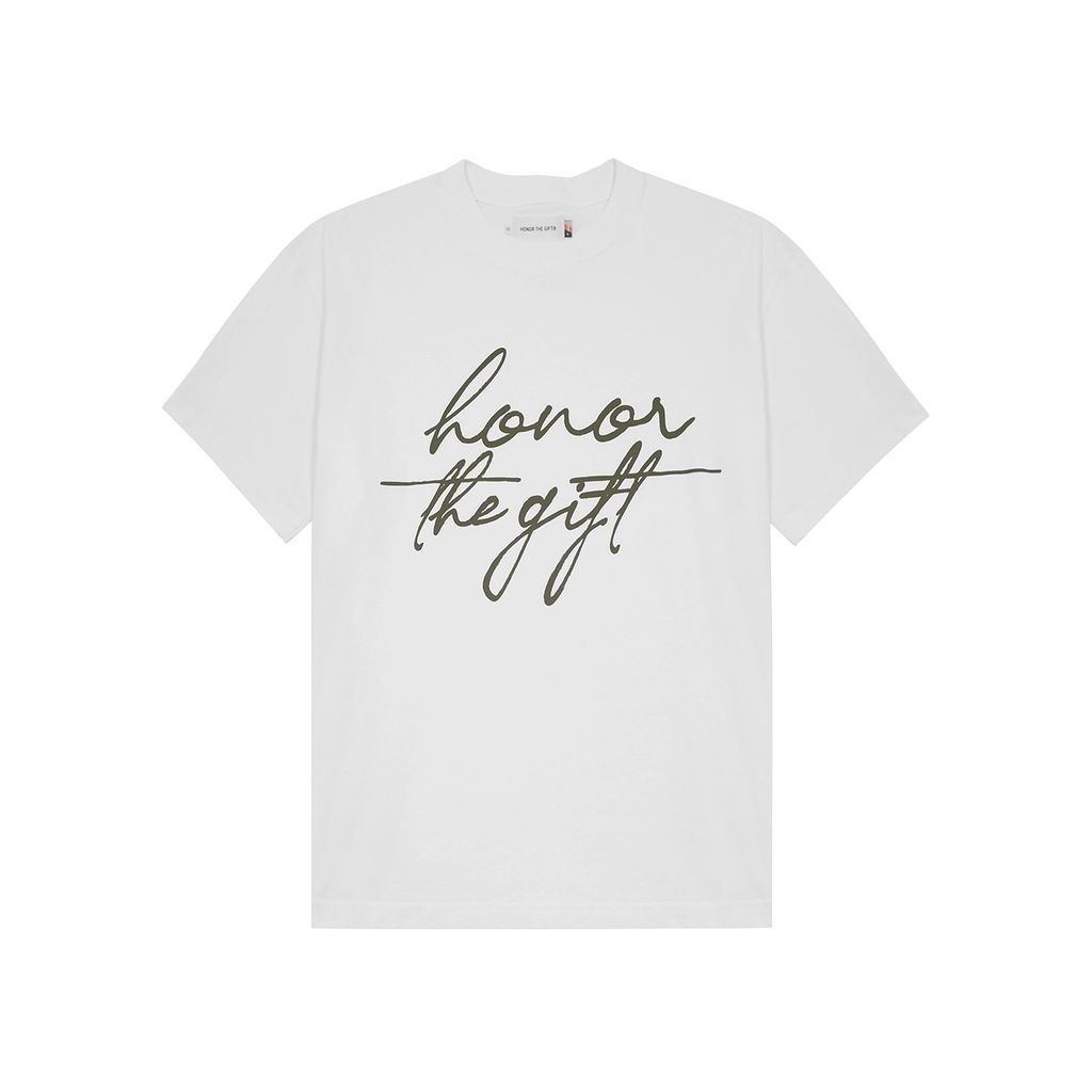 Logo-print Cotton T-shirt - White And Black - S