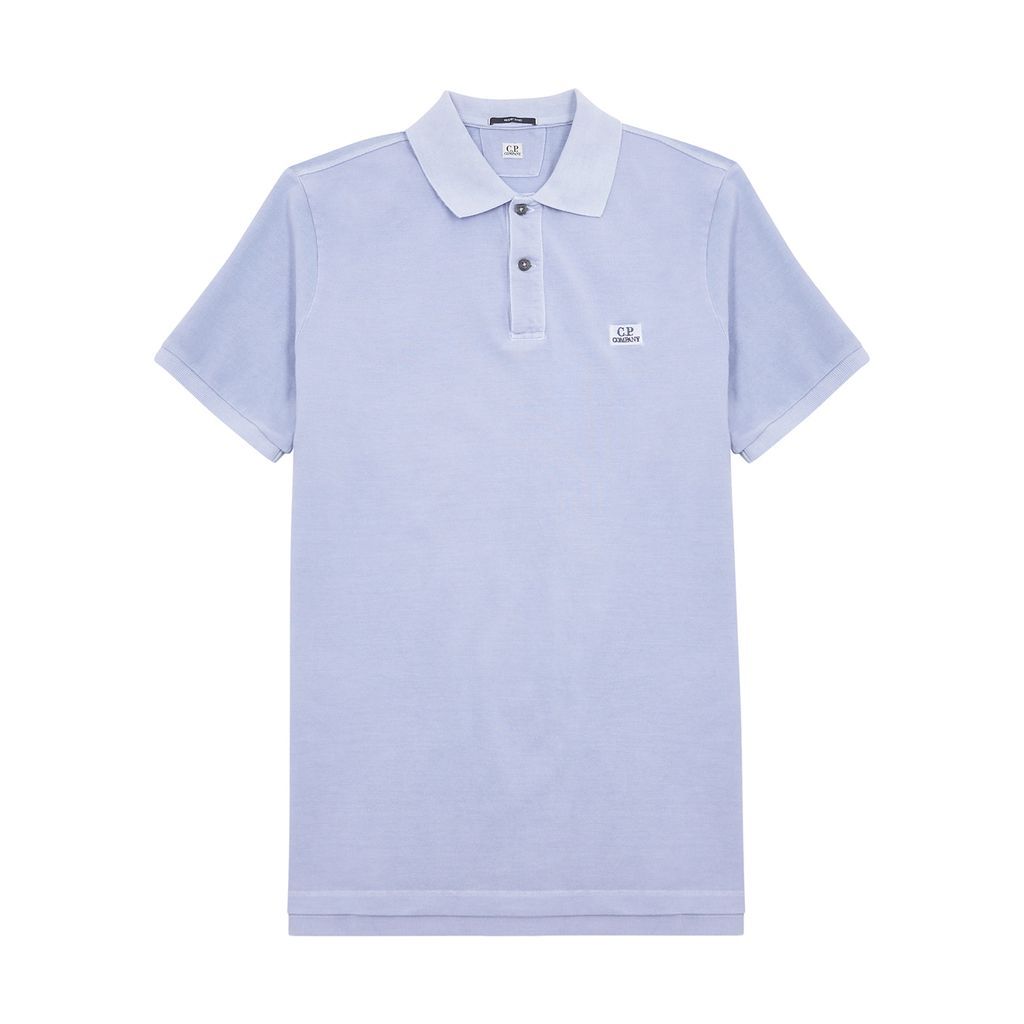 Logo-embroidered Piqué Cotton Polo Shirt - Light Blue - L