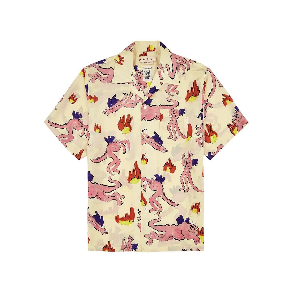 Printed Silk Shirt - Multicoloured - 48
