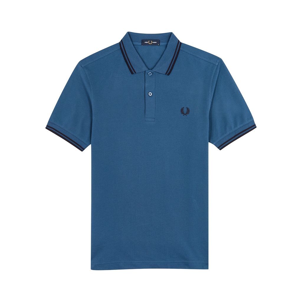 Cotton Polo Shirt - Blue - M