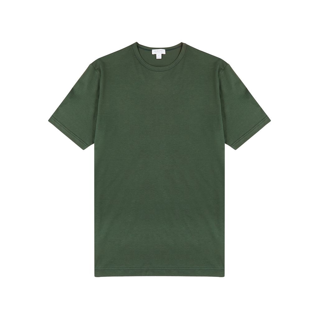 Cotton T-shirt - Dark Green - L