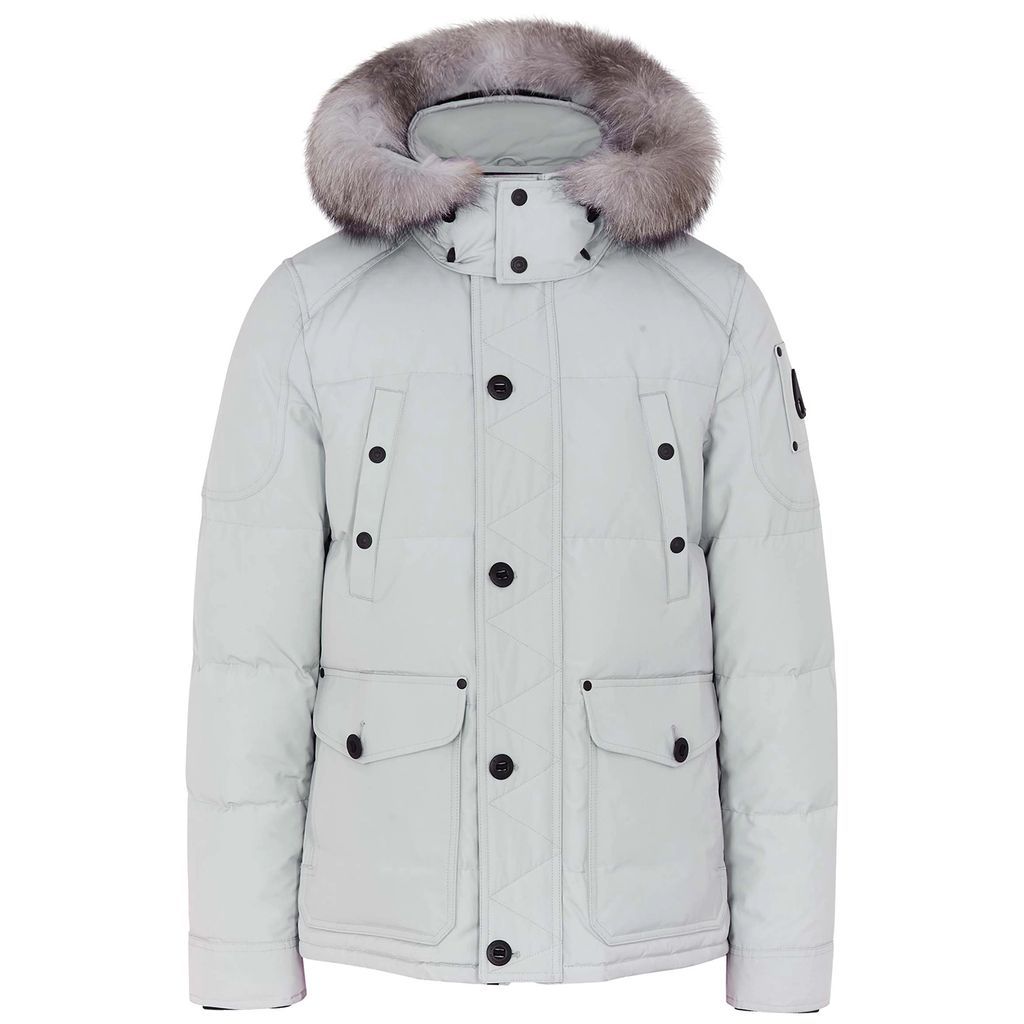 Round Island Grey Quilted Shell Jacket - Light Grey - S