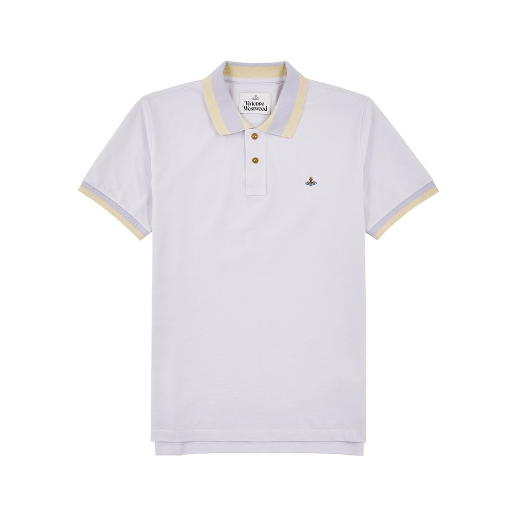 Piqué Cotton Polo Shirt - Lilac - L