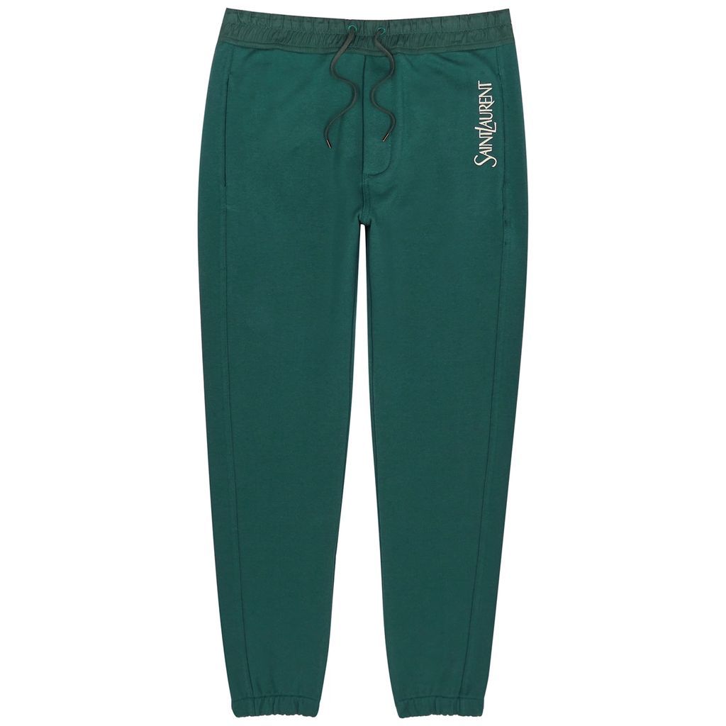 Logo-embroidered Cotton Sweatpants - Green - L
