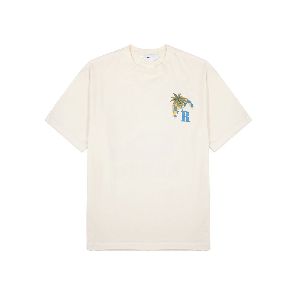 Moonlight Tropics Printed Cotton T-shirt - White - S