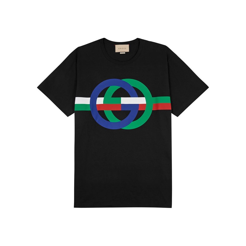 GG Logo-print Cotton T-shirt - Black - M