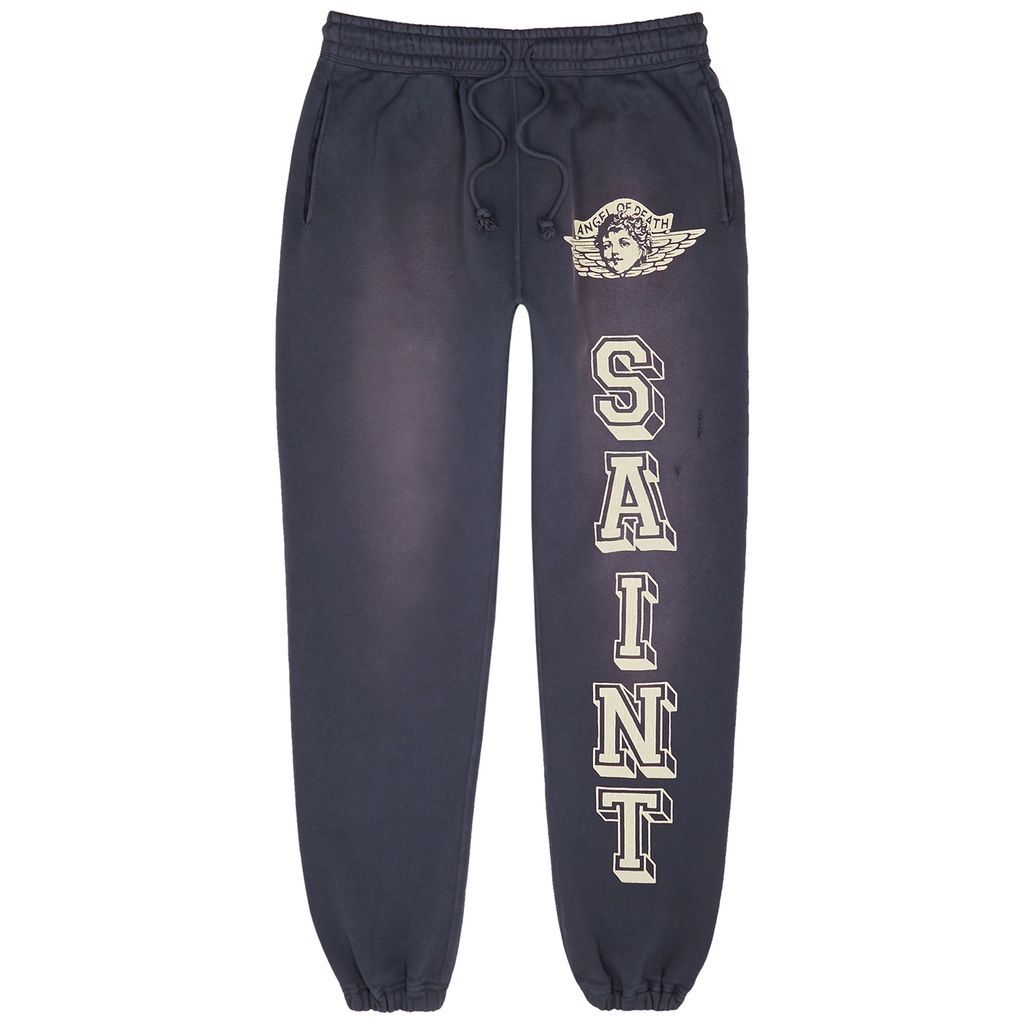 Saint Mxxxxxx Angel Of Death Logo Cotton Sweatpants - Navy - XL