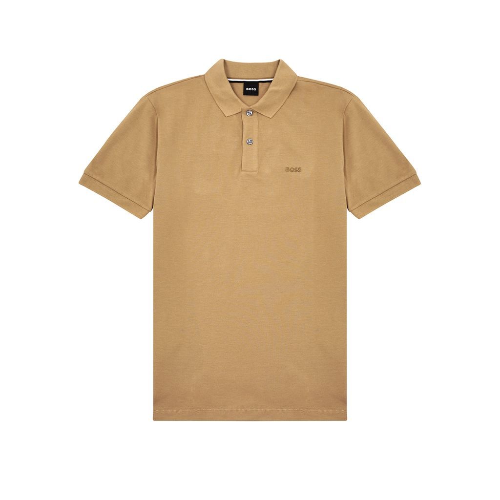Boss Logo-embroidered Piqué Cotton Polo Shirt - Caramel - XL