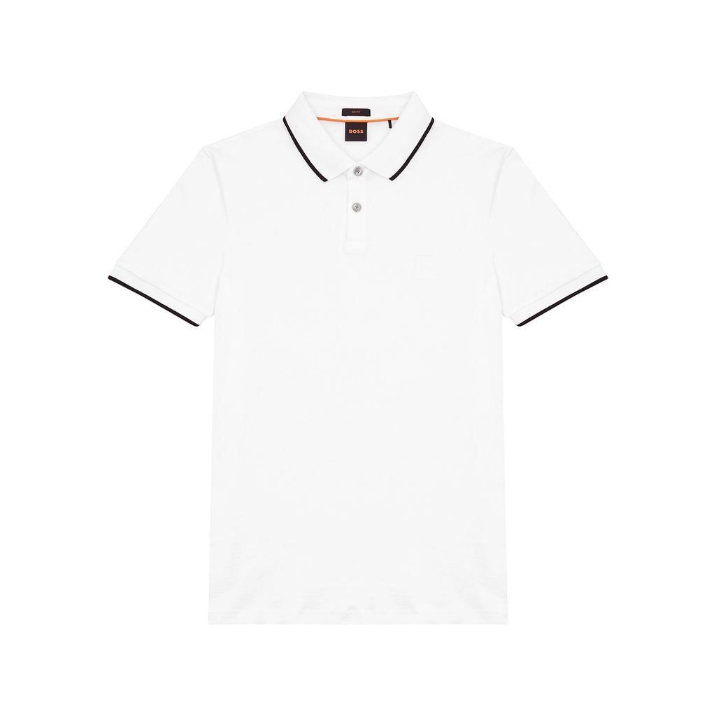 Boss Piqué Stretch-cotton Polo Shirt - White - S
