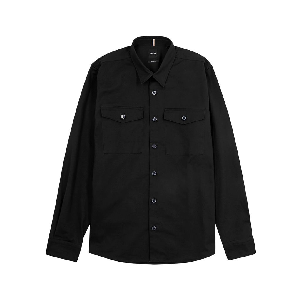Cotton-twill Overshirt - Black - M