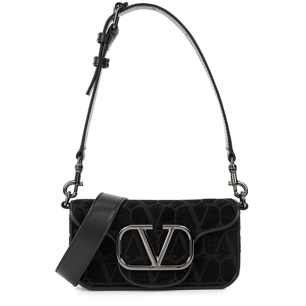VLogo Jacquard Chenille Shoulder Bag - Black - One Size