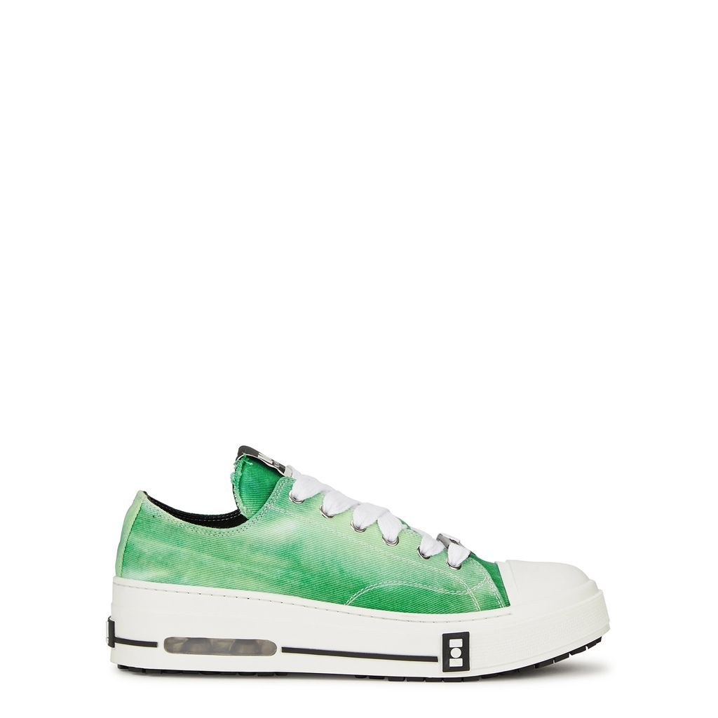 Five-O Tie-dyed Canvas Sneakers - Green - 12