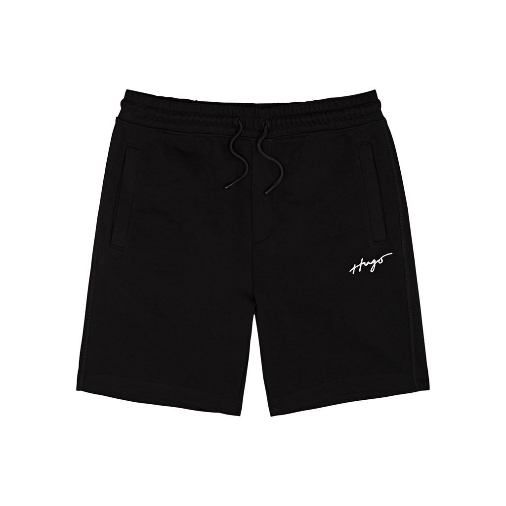Logo-embroidered Cotton Shorts - Black - XL
