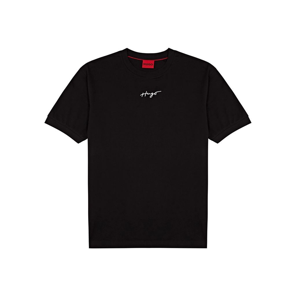 Logo-embroidered Cotton T-shirt - Black - L