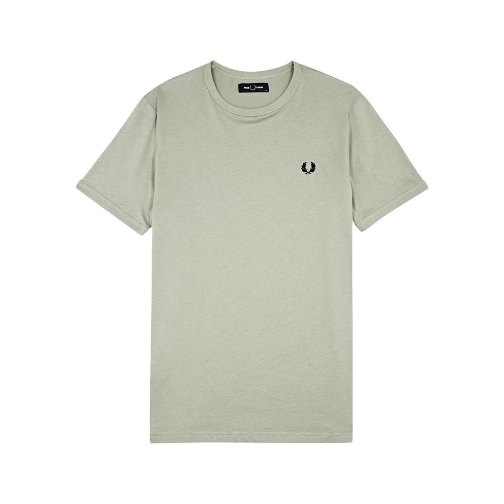 Logo-embroidered Cotton T-shirt - Light Green - Xxl
