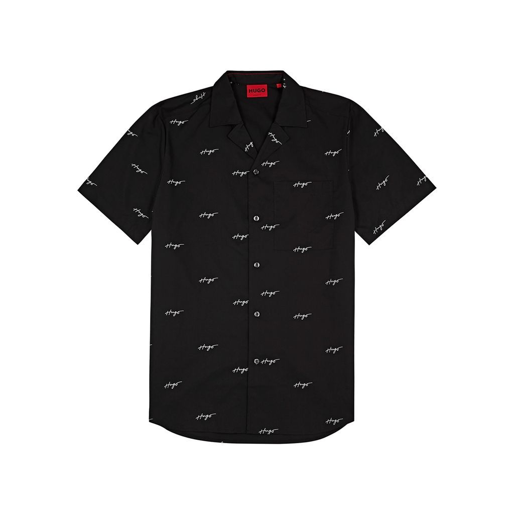 Logo-print Cotton-poplin Shirt - Black - S