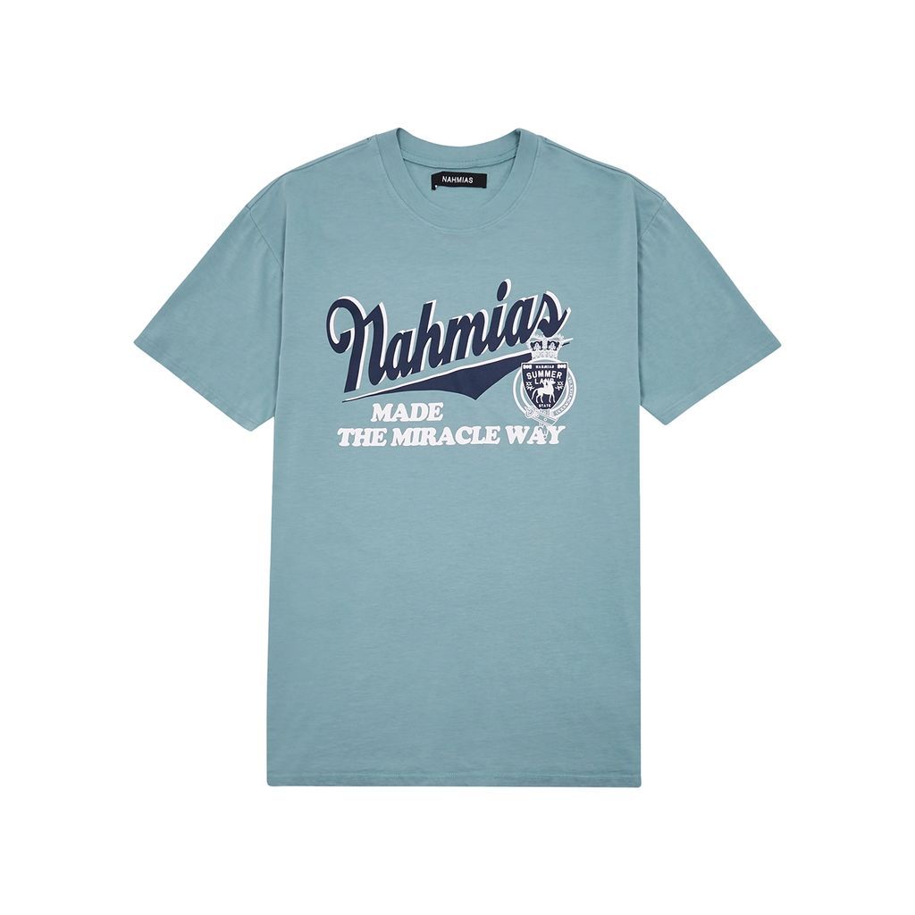 Miracle Way Logo Cotton T-shirt - Blue - S