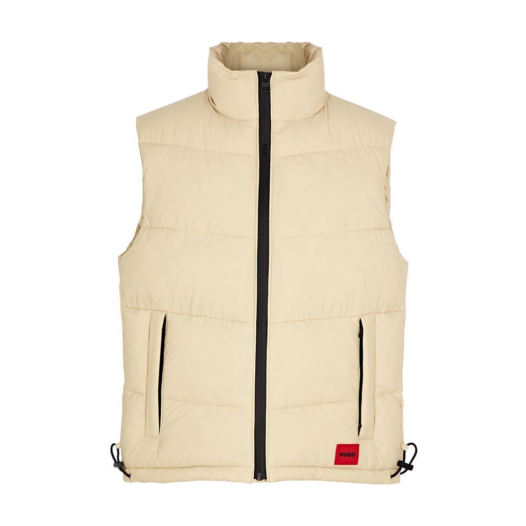 Quilted Shell Gilet - Beige - M