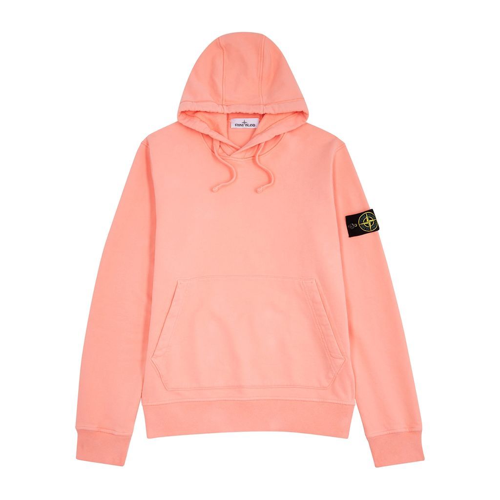 Peach Logo Hooded Cotton Sweatshirt - L