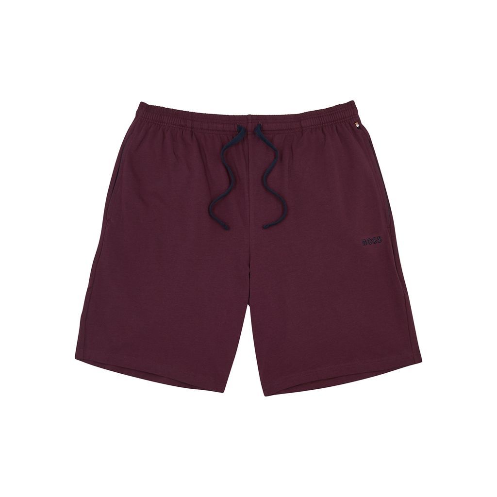 Logo-embroidered Stretch-cotton Shorts - Dark Purple - S
