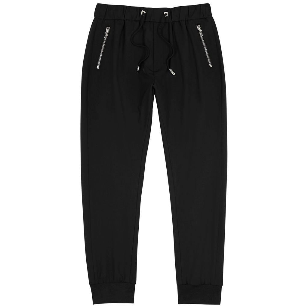 Tapered Wool-blend Trousers - Black - 50