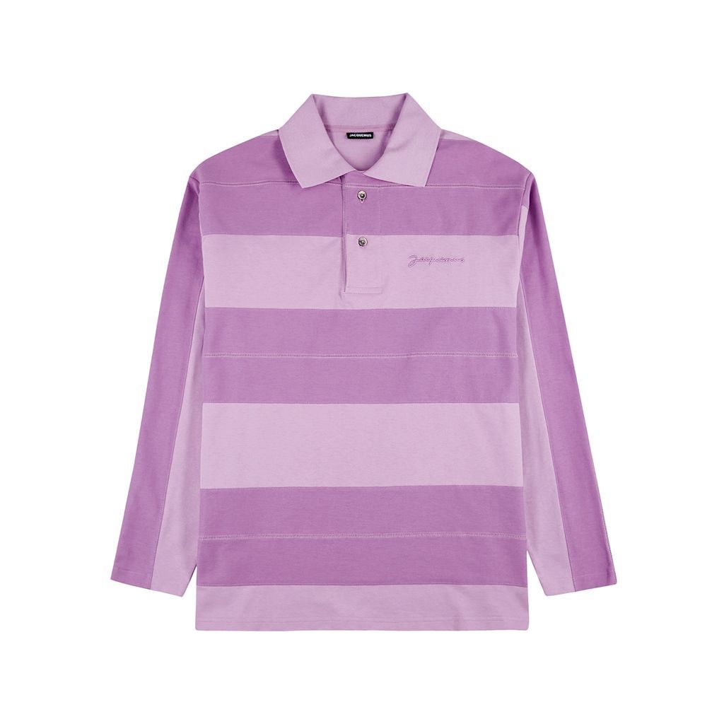 Le Polo Lilac Cotton Polo Shirt, Polo Shirt, Lilac, Panelled - L