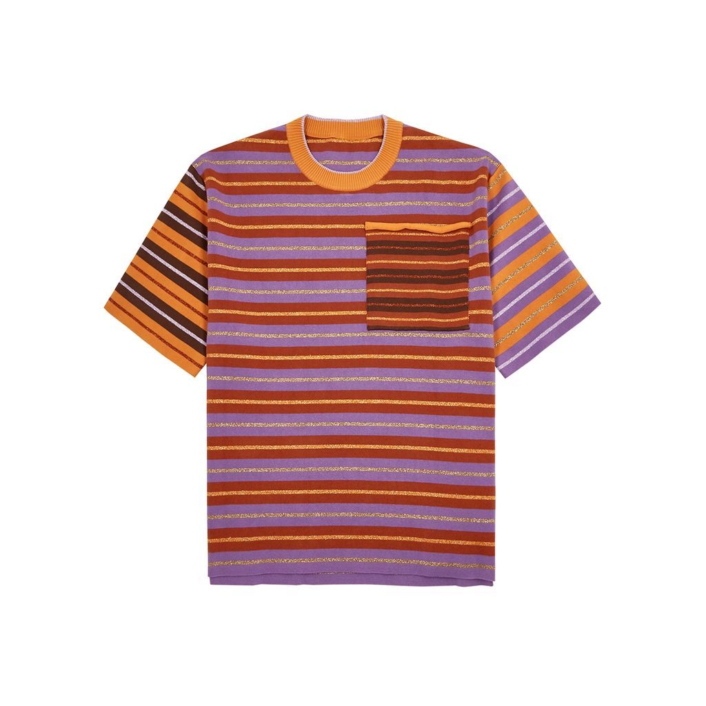 La Maille Sao Stripe-intarsia Knitted T-shirt, T-shirt - Multicoloured - S